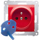 Priză simplă Kontakt-Simon Data U 16A IP20 Power Key roșu DGD1.01/22