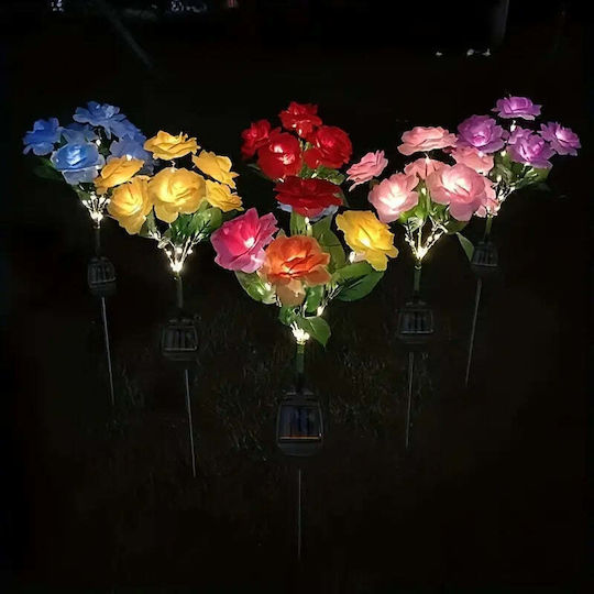 Σετ 2 X 74cm 7 Led Ηλιακά Φώτα Τριαντάφυλλων Αισθητήρας Φωτός 800mah Ip65 Πολύχρωμο