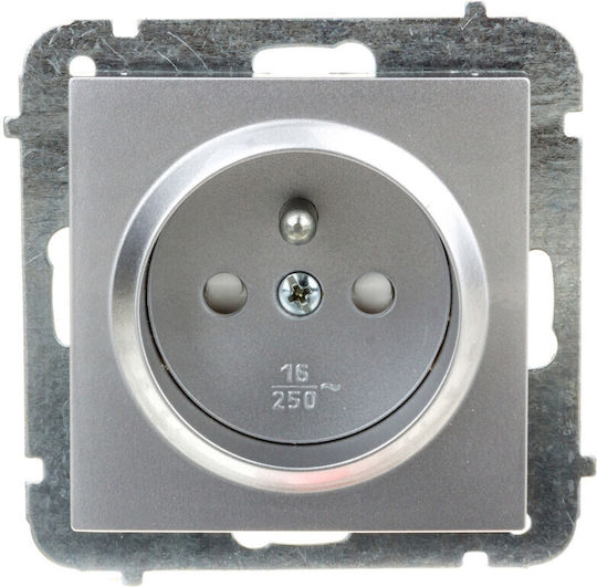 Elektro-plast Sentia Single Socket Grounding Silver 1434-56