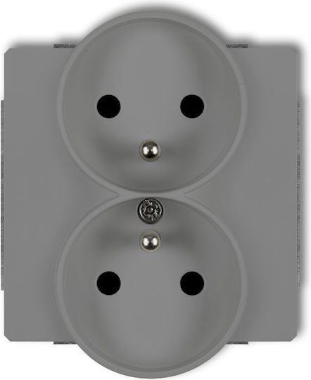 Neck Double Socket Deco Soft Z U Frame Grey Matt 27dgprso-2z