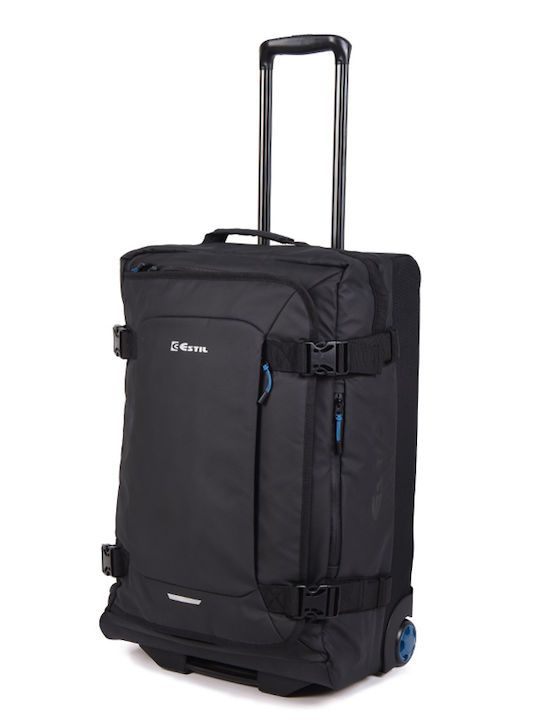 Estil Medium Fabric Suitcase Black With 2 Wheels Height 63cm