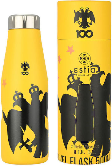 Estia Travel Flask Save the Aegean Recyclable Thermos Stainless Steel BPA Free 500ml Aek Bc Edition