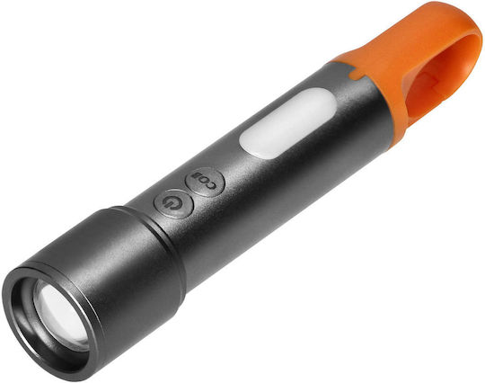 LED фенер SMD + COB Virone LT-18 10W + 2W 350 лм Zoom 1200 mAh батерия USB-C цветни капачки