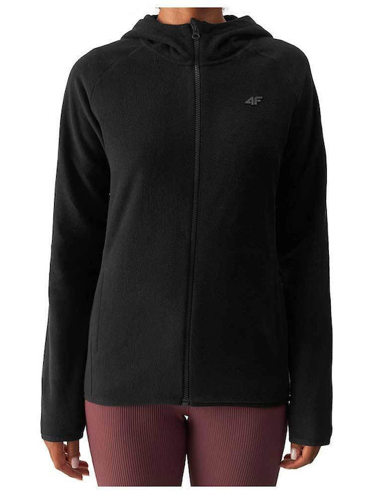 4F Fleece Γυναικεία Ζακέτα με Φερμουάρ σε Μαύρο...