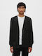 Men's Knitted Cardigan with Buttons Black