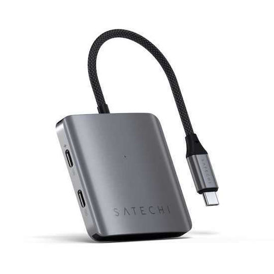 Satechi USB-C Docking Station με PD Γκρι (ST-H4CPDM)