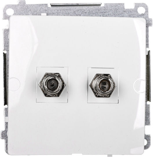 Kontakt-simon Dual Antenna Jack Type F Basic Beige Bmaf2.01/11
