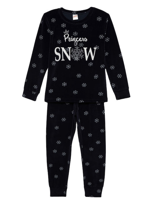 Minerva Kids' Pajamas Winter Velvet Marine Flak...