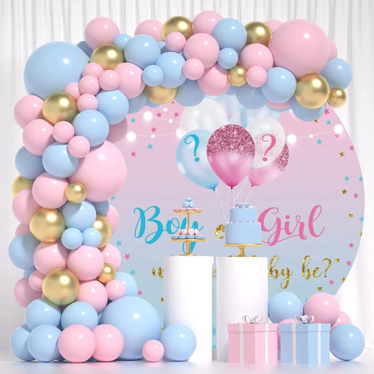 Composition with 106 Balloons Latex Gender Reveal