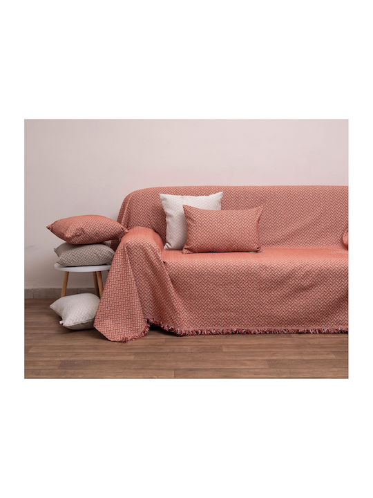 Viopros Throws & Couch Blankets Sofa Throws 2 Seater Chenille 180x240cm Terra Cotta