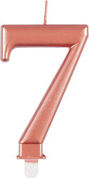 Unique Birthday Candle Number 7 in Rose Gold Co...