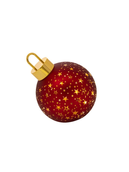 Hanging Ball Ornament Ornament Glass Illuminated Red 15cm