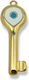 Metallic Threaded Motif for Jewelry Gold in Shape Key 4.5x1.5cm. Set 3pcs