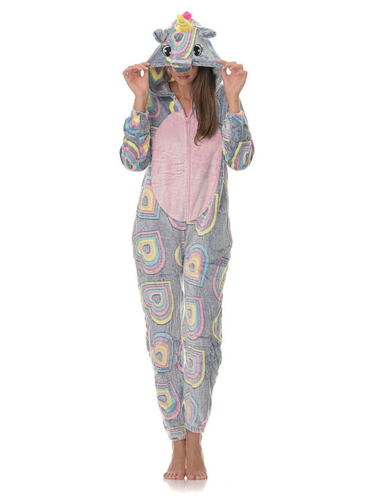 Lido Underwear Winter Women's Onesie Pyjama Gray