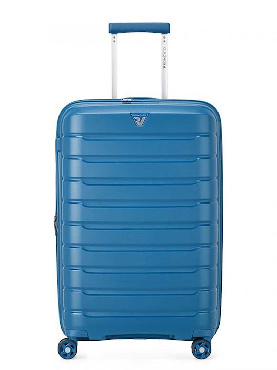 Roncato Mittlerer Reisekoffer Hartschalen Blau mit 4 Räder Höhe 68cm