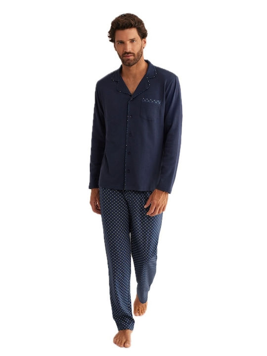 Promise Men's Winter Pajamas Set Blue