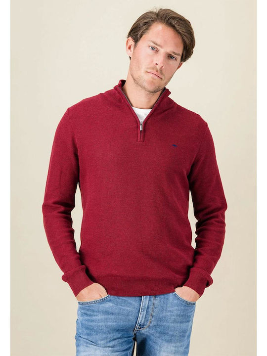 Fynch Hatton Polo Long Sleeve Sweater Red