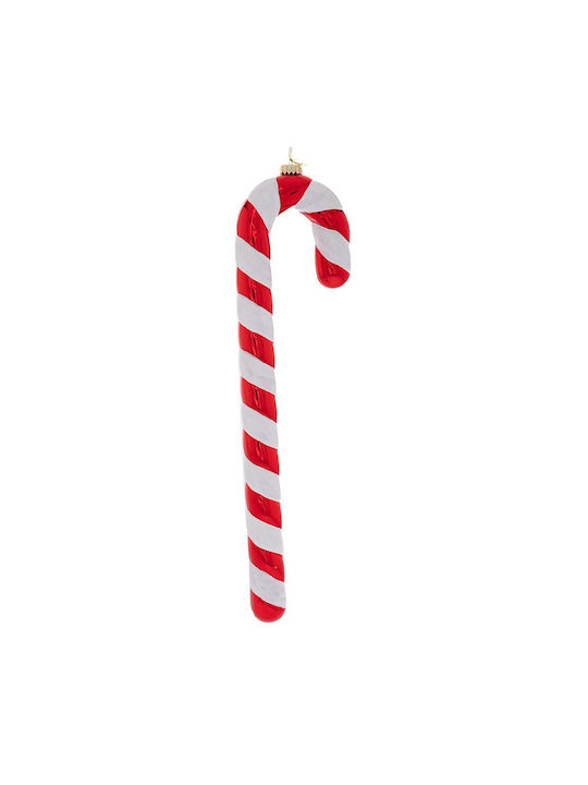 Hanging Ornament Cane Plastic Red