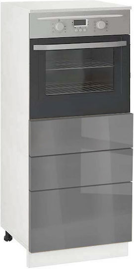 Νο 600f Ντουλάπι Άνω Φούρνου Δαπέδου Γκρι 60x58x143.8εκ.