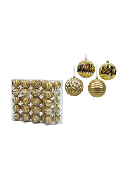 Hanging Ball Ornament Ornament Gold 6cm Set 10pcs