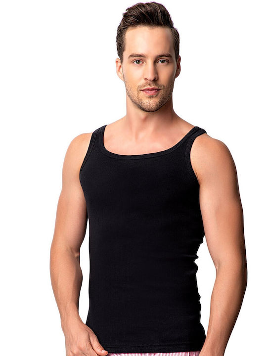 Donex Men's Undershirt Sleeveless BLACK