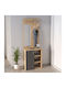 Norva Eingangsmöbel mit Spiegel / Garderobe & Schuhschrank Sapphire Oak - Anthracite 67.8x36.3x200.6cm