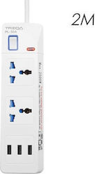 Paili Power Strip 2 Sockets with Cable 2m