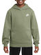 Fleece Kids Sweatshirt with Hood and Pockets Oil Green Sportswear Club