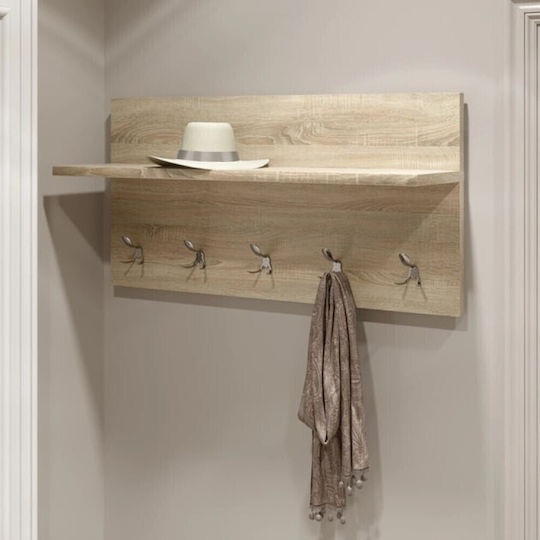 Everest Mebel Wall Hanger Sonata Wooden 5 Hooks Brown 80x40cm