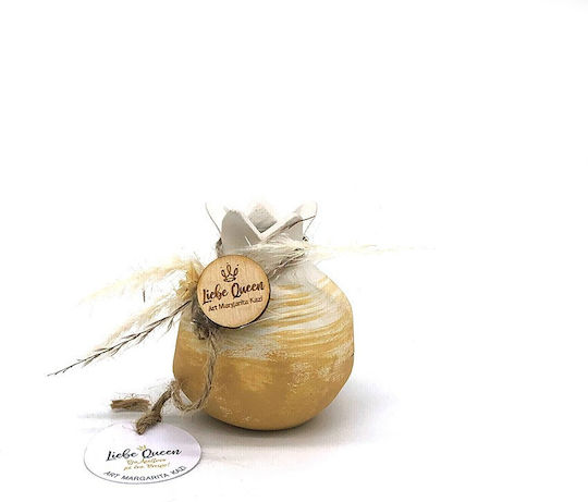 LiebeQueen Tischplatte Glücksbringer Granatapfel Gelb Keramik 5.5x7cm 1Stück