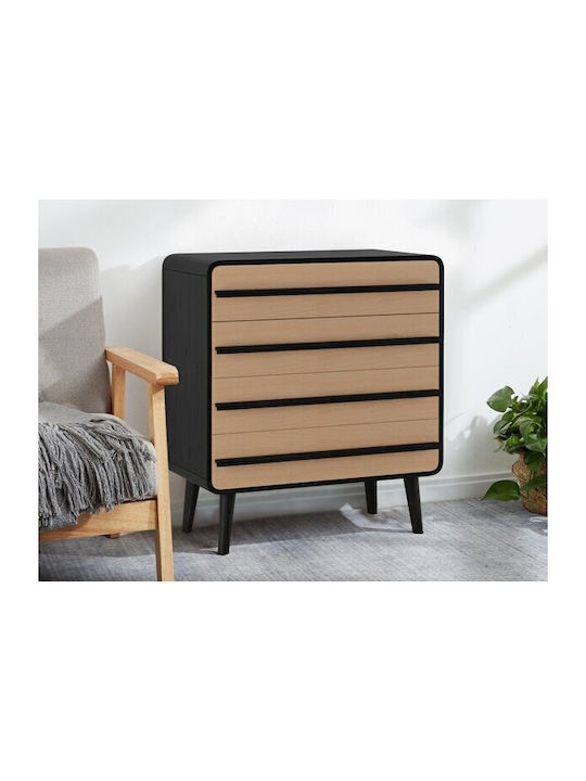 Συρταριέρα Κρεβατοκάμαρας Denton 566 Black Oak 80x39x88cm
