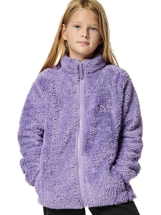 Body Action Athletic Kids Cardigan Fleece Purple