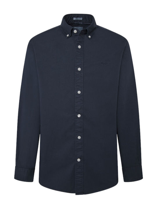 Manley Cotton Shirt Navy Blue