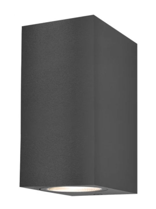 Braytron Wall-Mounted Outdoor Spot GU10 IP44 Double Beam 15x68x68cm