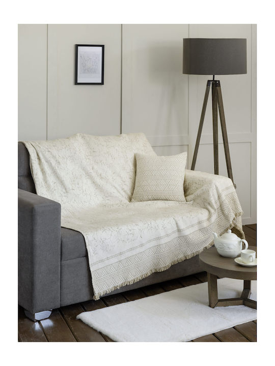 Nima Hiver Ριχτάρι Πολυθρόνας Chenille 180x180εκ. Ivory