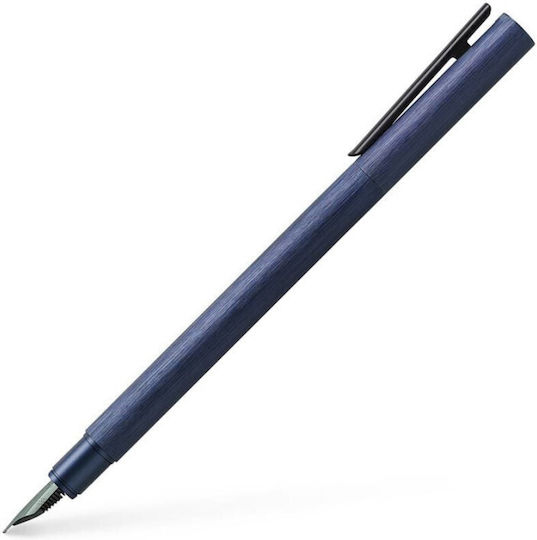 Faber-Castell Writing Pen Fine Blue made of Aluminum with Blue Ink