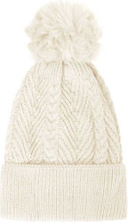 Celestino Beanie Γυναικείος Σκούφος Πλεκτός σε Εκρού χρώμα