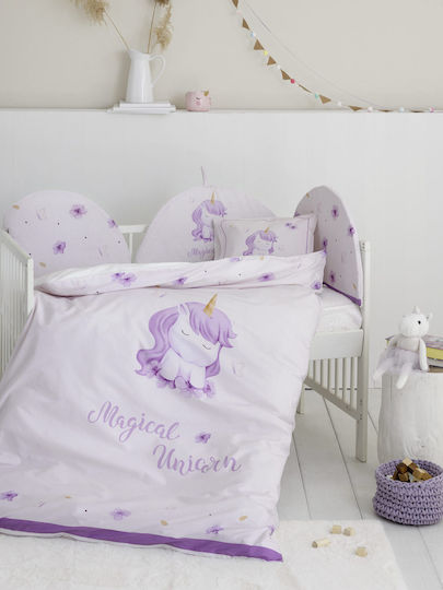 Nima Magical Unicorn Бебешка кувертюра Памук Lila 100x140см