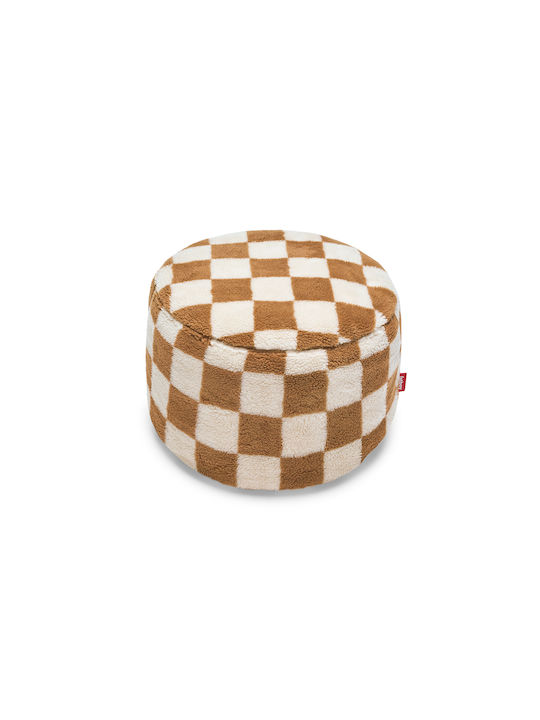 Пуф Табуретка Водоустойчив Point Teddy Chess Бадемов Крем 50x50x35см