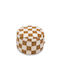 Пуф Табуретка Водоустойчив Point Teddy Chess Бадемов Крем 50x50x35см