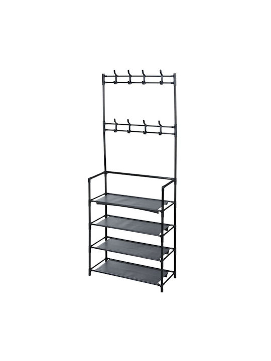 Eingangsmöbel mit Garderobe & Schuhschrank Black 60x26x155cm