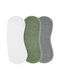 Meyco Muslin Shoulder Burp Cloths White, Forest Green, Grey White 53x20cm. 3pcs