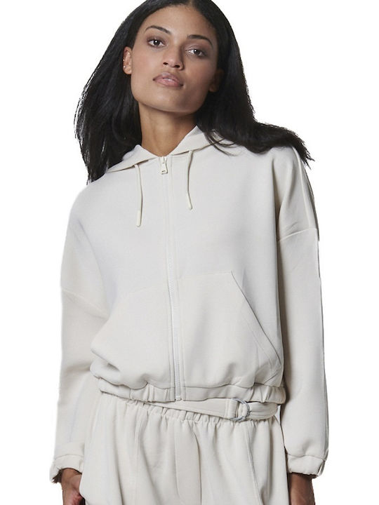 Women's Cardigan with Zipper Ecru