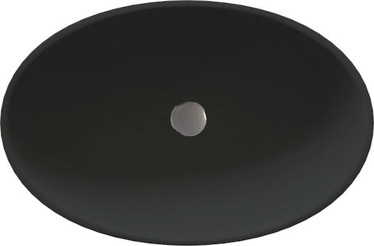 Sanitec Gaia 204 Επικαθήμενος Νιπτήρας από Συνθετικό Υλικό 46.5x15cm Anthracit