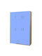 Three Door Wardrobe with 2 Drawers Blue 110x240cm