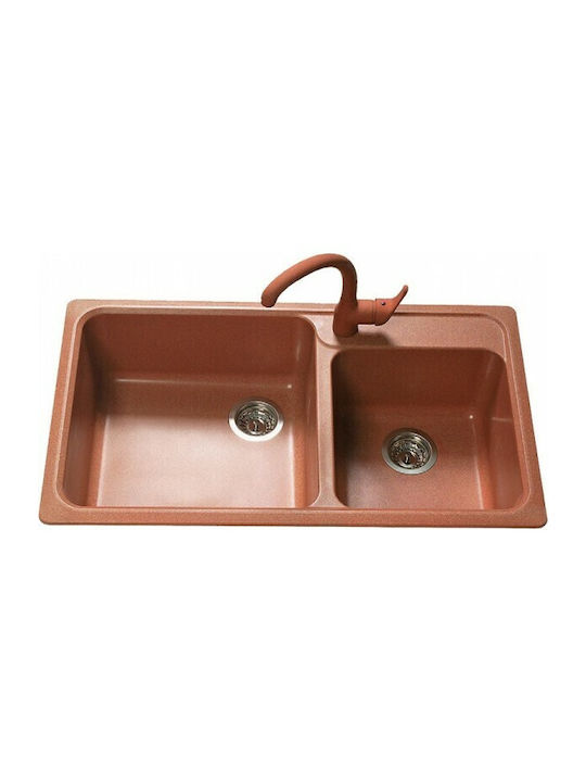 Sanitec Modern 317 Drop-In Sink Synthetic Granite W90xD51cm Granite Celtic Stone
