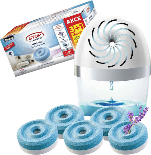 4x Ceresit Absorbent Tablet 450g 1x Lavender 3x Ordinary + Ceresit Aero 360 White Absorbent Device