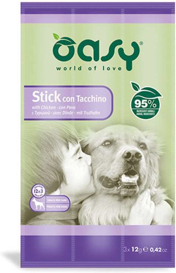 Oasy Dog Stick Treats with Turkey, Ton and Chicken 12gr 3pcs