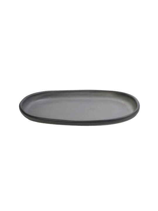 Espiel Canyon Plate Shallow Oval Ceramic Gray 31x19cm 2pcs