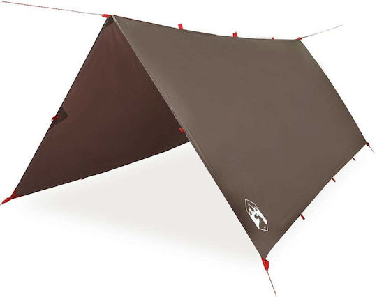 vidaXL Shade Sail Кафяв С парчета & с PU покритие 3.06x4.06m 62гр/кв.м